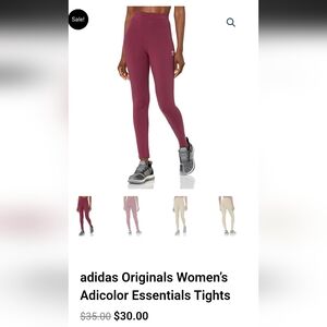 Adidas Originals Women's Burgundy Leggings